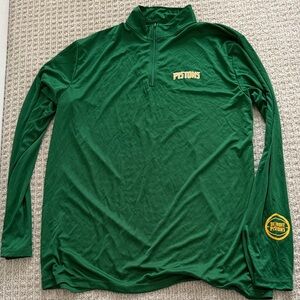 Green Detroit Pistons Long Sleeve Quarter Zip